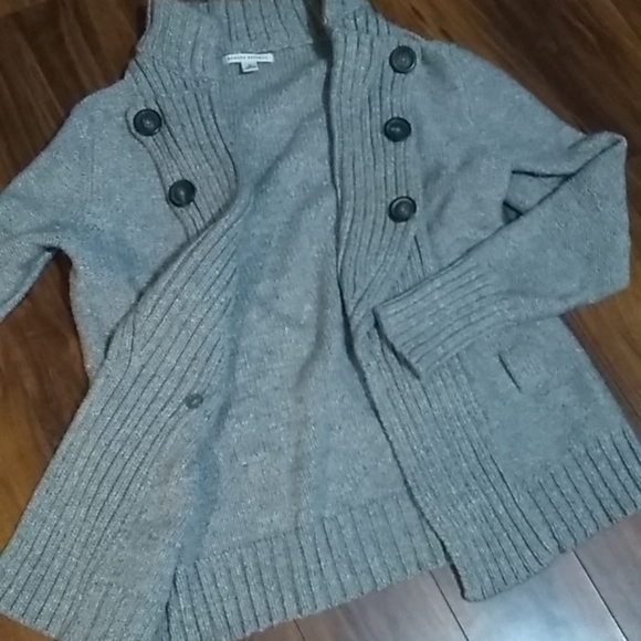 Banana Republic Women's Gray Knitted Buttoned Cotton Sweater Sz. Medium - Picture 11 of 12